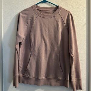 lululemon city sweat crew with pocket mauve size 4